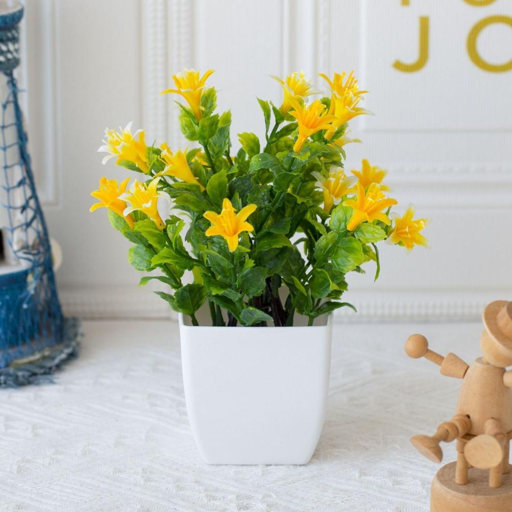 Fake Potted Flowers False Plants Simulated Tree Pot Plants Artificial Flower  Home Garden Decor