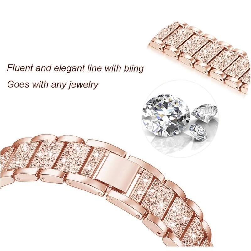 Metal Strap with Case for Samsung Galaxy Watch4 5 6 7 40mm 44mm Band Woman Stainless Steel Diamond