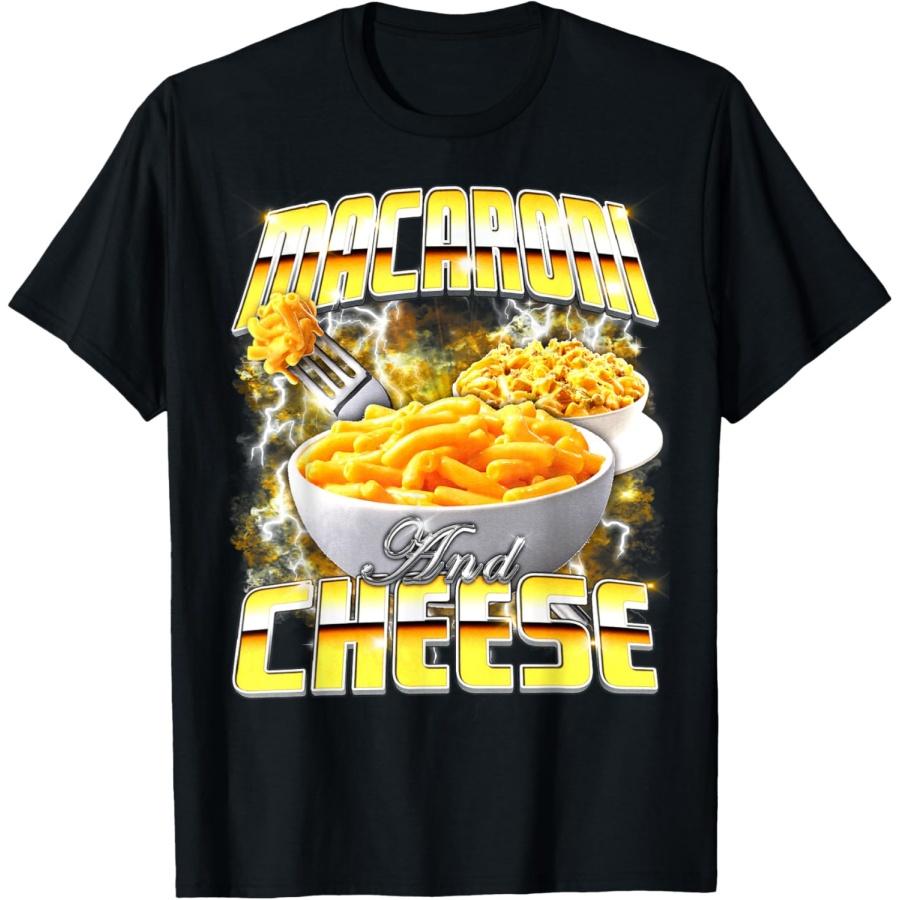 Macaroni and Cheese Meme Bootleg Rap Style 90s Vintage Funny T-Shirt S