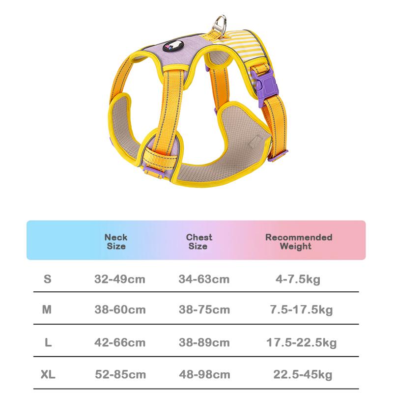No-Pull Dog Harness Vest with Striped Color Block Design New Macaron Colors Adjustable Escape-Proof Pet Leash Set for Walking