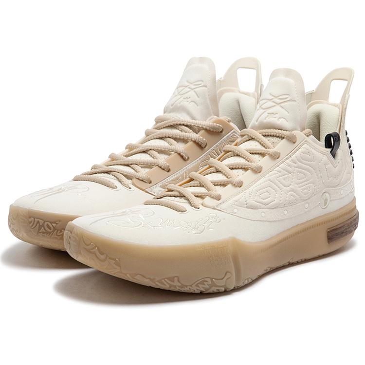 new 361° Joker 1 GT Cushioning, Slip Resistant, And Abrasion Resistant Low Top Basketball Shoes Men's Lotus Seed White