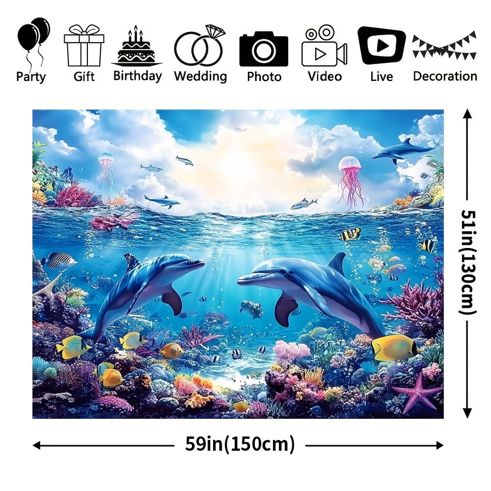 1 Stück Riesen-Ozean-Delfin Wanddekoration Hintergrund Winter-Kulisse Dekorationen Für Fotostudio Fotokabine Weihnachtsfeier
