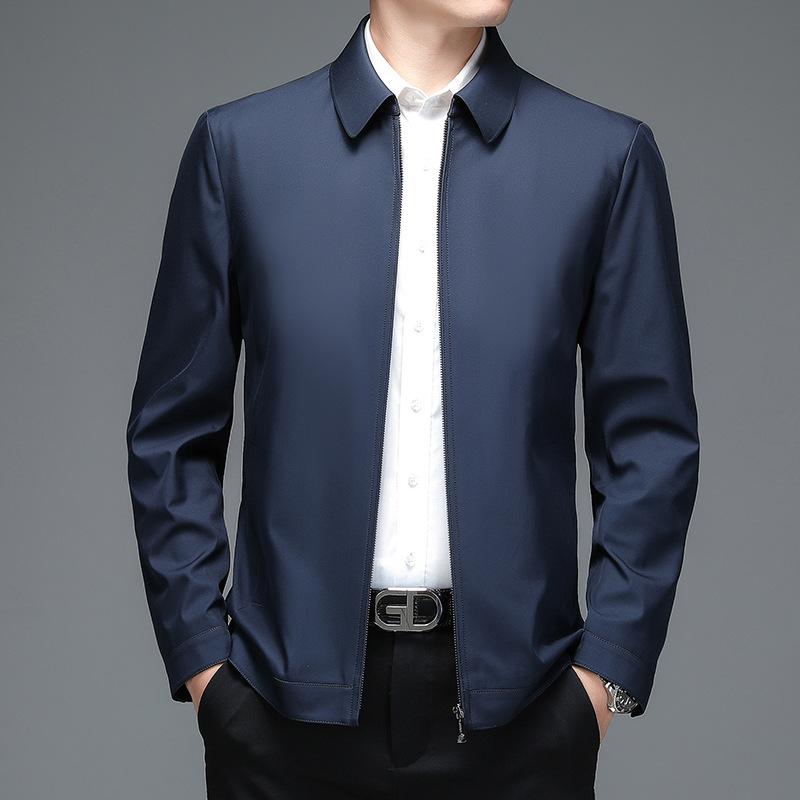 Spring New Men's Jacket Business Casual Lapel Middle-aged Dad Jacket Men's Thin Jacket