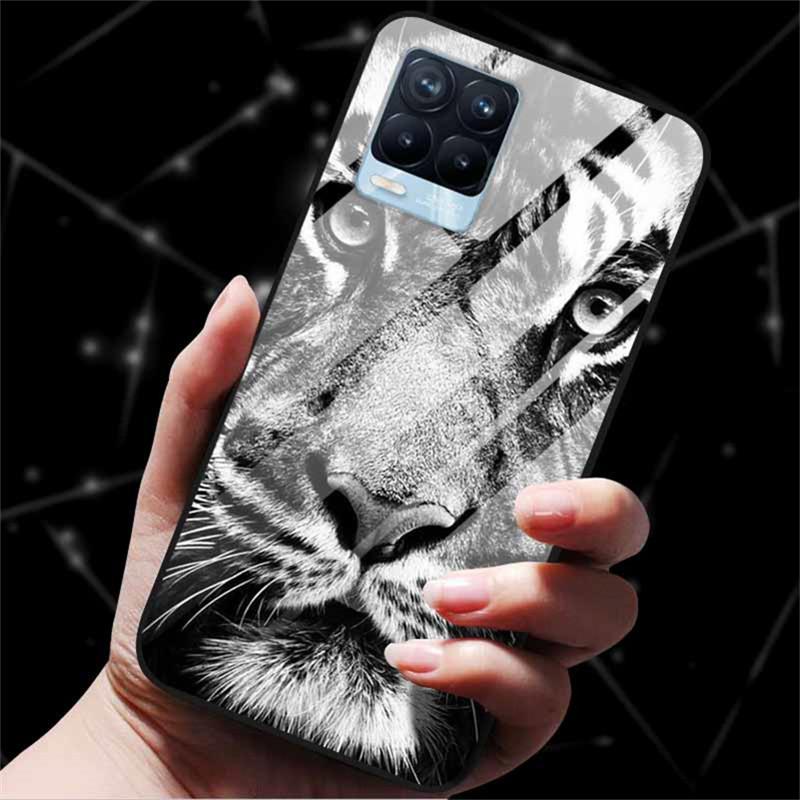 For Realme 8 Case Tempered Glass Hard Back Cover Case For Realme 8 5G 8i Realme 8 Pro Phone Case Cover Realme8 Pro Soft Bumper
