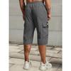 1pc Men's Fashionable and Casual Utility Capri Pants for Summer with Drawstring At the Waist, Large Pockets and Three-quarter Pants
