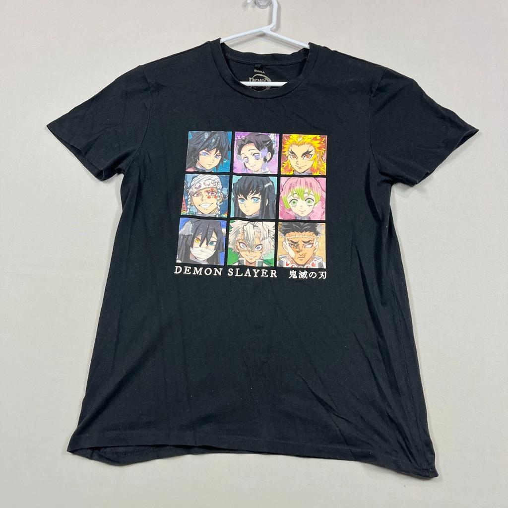 Demon Slayer Anime T Shirt Black Graphic Japan Casual Crew Neck Tee Mens Small S