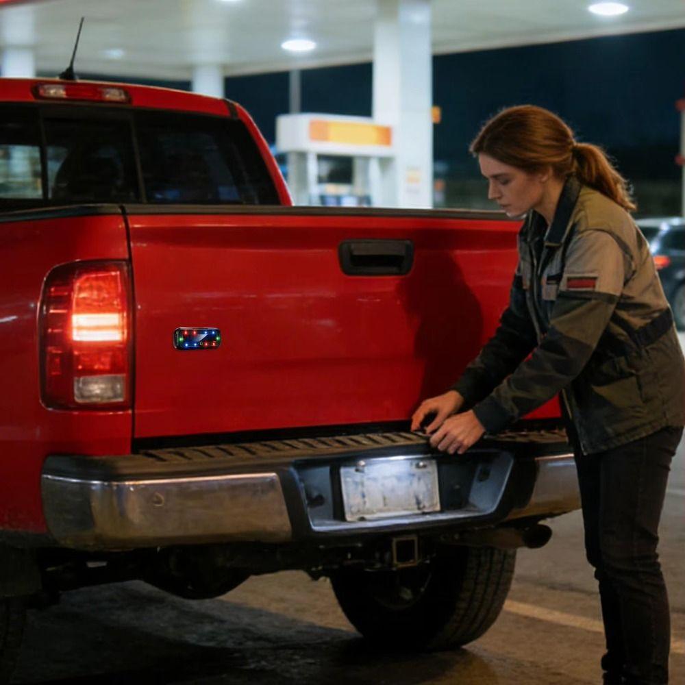LED Solar LED Warning Strobe Light Self-Adhesive Solar-Powered LED Rear Warning Light  Vehicle