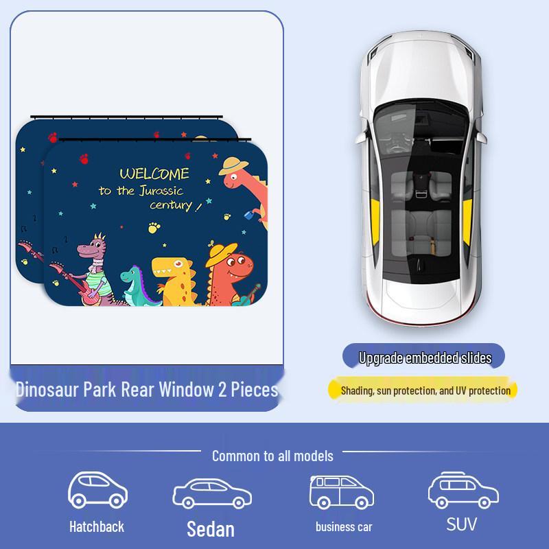 Car Sunshade Track Window Curtain - Interior Sun Protection & Privacy Blackout for Baby Stroller Side Windows