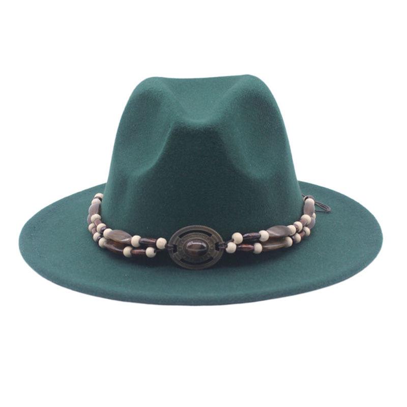 European and American Woolen Jazz Hat, Flat-brimmed Big-eave Hat, Autumn and Winter British Style Men's and Women's Fashion, Felt Hat Top Hat