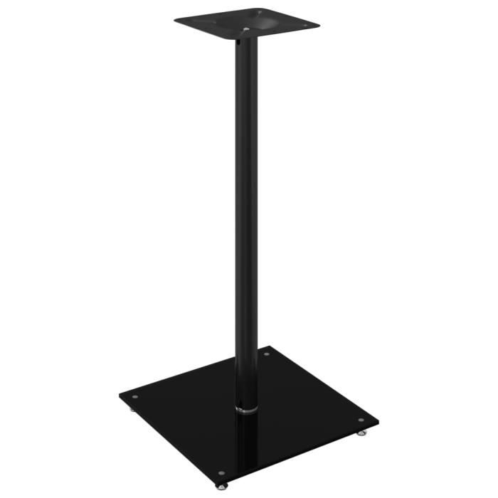 Supports de haut-parleurs 2 pcs noir verre trempé 1 pilier