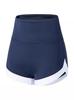 Summer Shark Skin Color Block High-Waist Yoga Pants - Women's Tummy Control Athletic Leggings