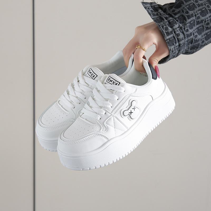 2025 autumn new ins Korean version of the trend of white shoes, female students platform versatile casual sports board shoes MXF02