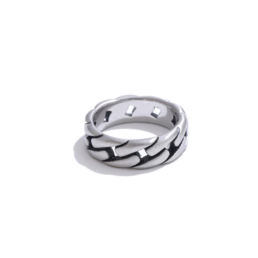 

Yhpup Size 9 10 11 12 Men Style Popular Stainless Steel Chain Cast Ring Classic Minimalist Geometric Texture Attractive Jewelry 9