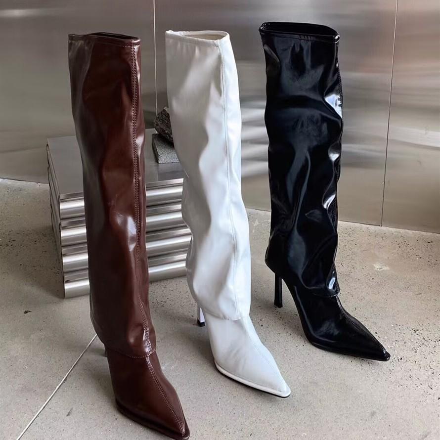 2025 autumn and winter new fashion versatile pointed heel European and American fashion high-heeled boots