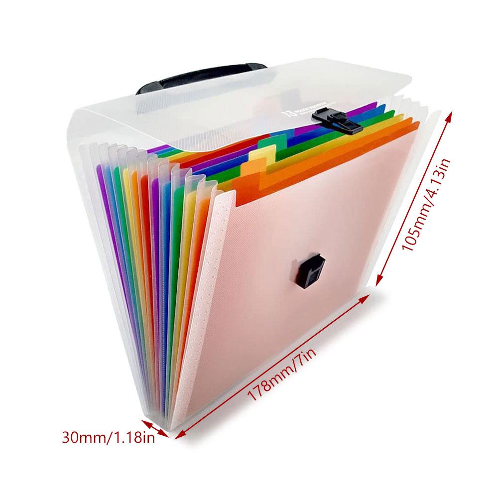 A6 File Folder Storage Bag Exam Paper Bill Document Organizer Rainbow File Expansion Bag Portable Home School Office Binder