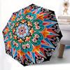 1pc Mandala Artwork Umbrella - 8-Rib Automatic Open/Close, Fashionable Compact Umbrella for Outdoor Adventures Yy250813172