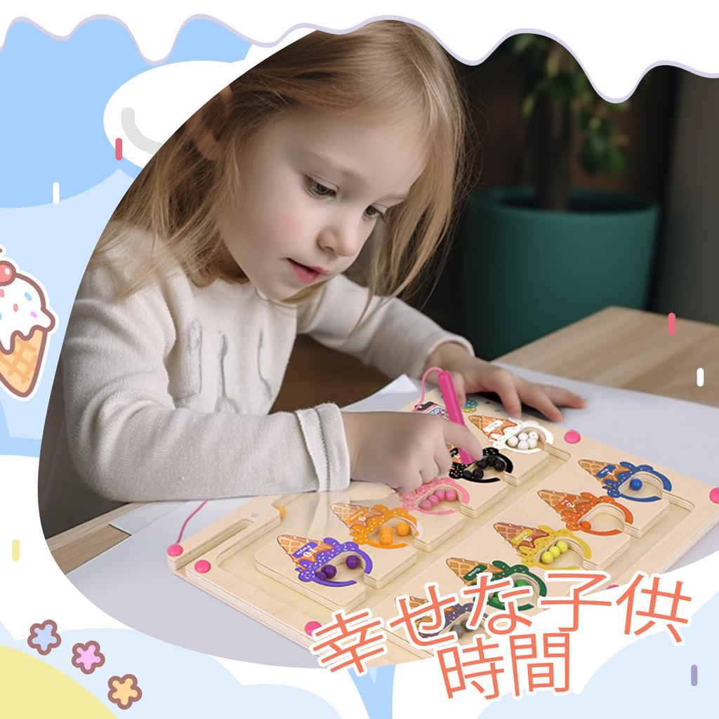 Montessori Magnetic Magnetic Color and Number Maze Wooden Magnetic Educational Toys for Ages 3 and Fine Motor Skills Activities for Girls Ages 3 To