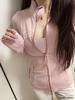 Define Women's Sports Jacket - Rose Gold Stand-up Collar, Bare Feel, LULU Style