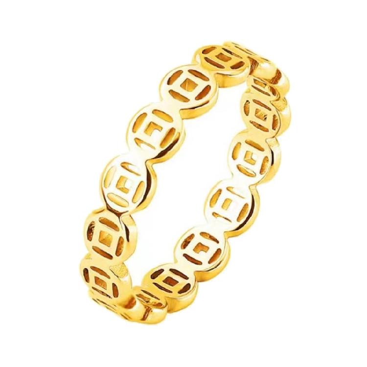 Five Emperors Coin Ring Men Women Retro Distressed Lucky Indexes Finger Ring Handmade Stainless Steel Accessory