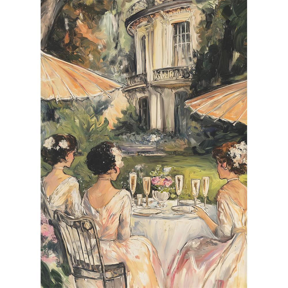 5D Diy Diamond Painting Cross Stitch Embroidery Classic French Manor NobleWoman Full Round Drill Home Decor Wall Art Gift