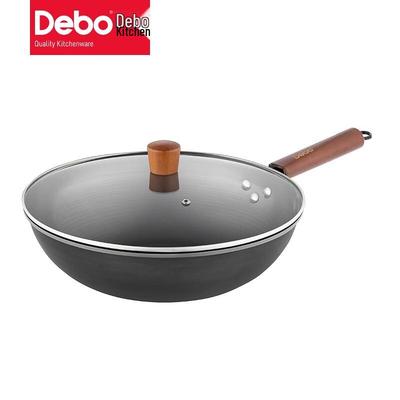 Debo Aina 32cm Gusseisen Wok ohne Beschichtung