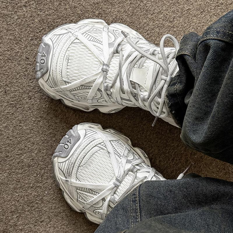 Dad shoes new invisible inner height increase CM dirty shoes sports shoes muffin platform straps niche casual shoes