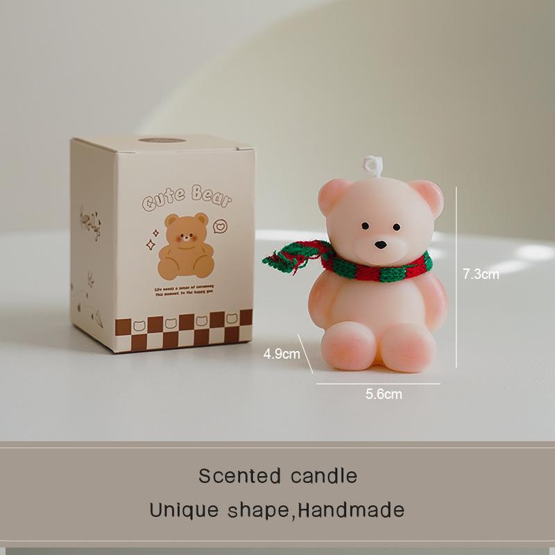 Bear Scented Candle Souvenir Gift, Handmade Creative Cute Atmosphere Fragrance Animal Modeling Wax