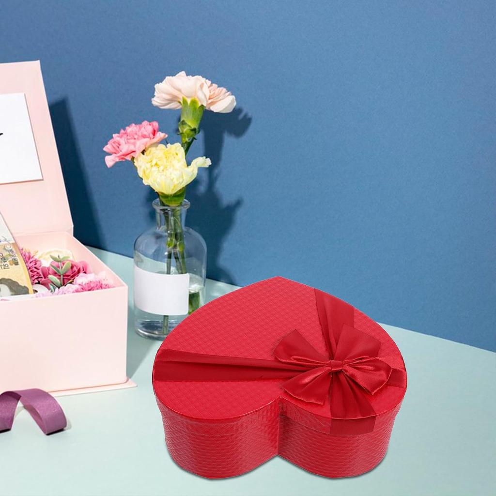 Empty Heart Shaped Box: Present Decorative Boxes with Lids for Valentines Day, Wedding, Bridal Shower, Anniversary, Birthday Party Goodie Boxes