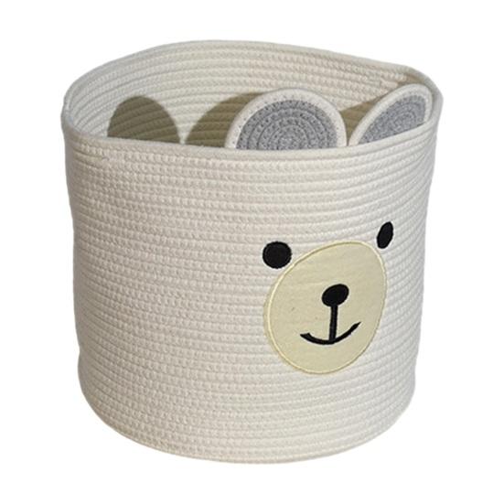 Большая вместительная корзина для белья мягкая складная прочная несущая мультяшный медведь контейнер для грязной одежды сумка для хранения принадлежностей для ванной комнаты S белый 2669₽