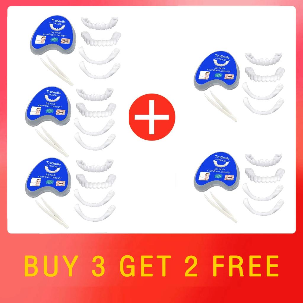 Silicone Denture Set Temporary Fake Teeth Orthodontic Braces Oral Care Whitening Simulation Dentures for Hygiene