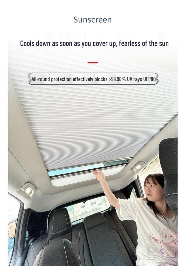 XPeng P7 G6 G9 Electric Sunroof Sunshade: Manual, Foldable, Heat Insulation, Sun Protection, Panoramic Roof Curtain.