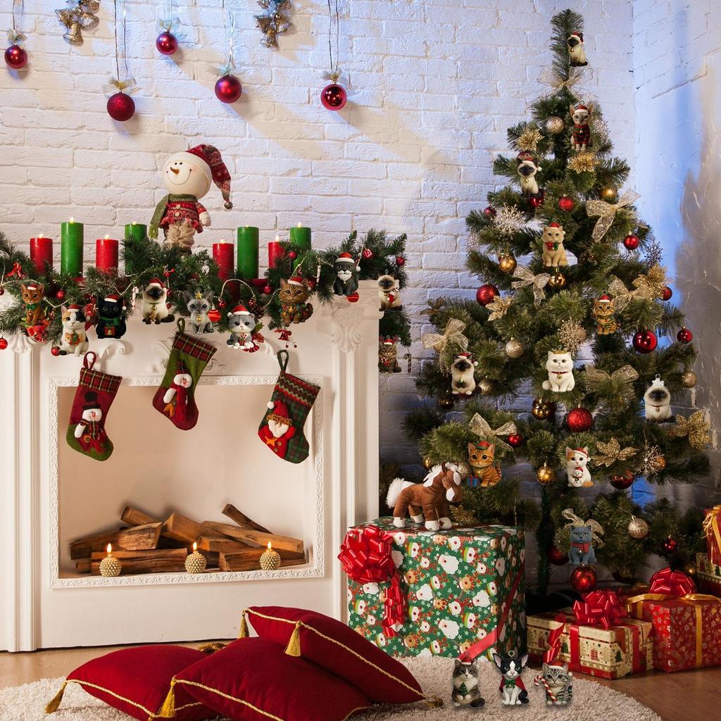 Vánoční adventní kalendář Adventní kalendář Vánoční slepý box 2D akrylový roztomilý kočičí kalendář s 24 okénky Roztomilé dětské hračky dárek