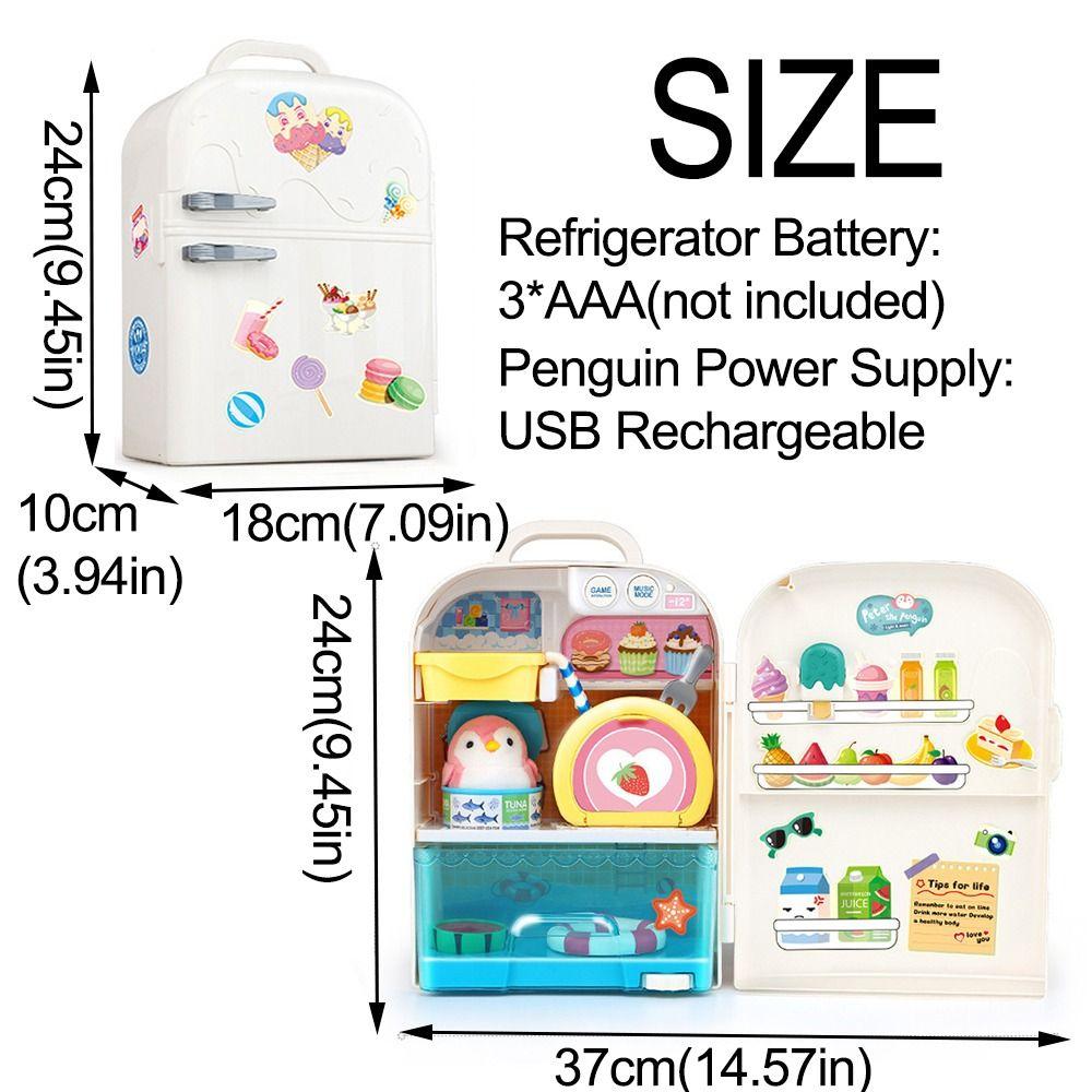 Model Crafts Children's Refrigerator Toys DIY Penguin Refrigerator Home Toys  Furniture Model