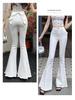 3D Bowknot Denim Pants - Women's High Waist European Style Slim Bell Bottoms for Summer