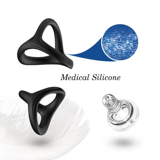 Penis Ring Firm-wrapped Stretchable Black Effective Dildo Foreskin Delay Ring for Bedroom