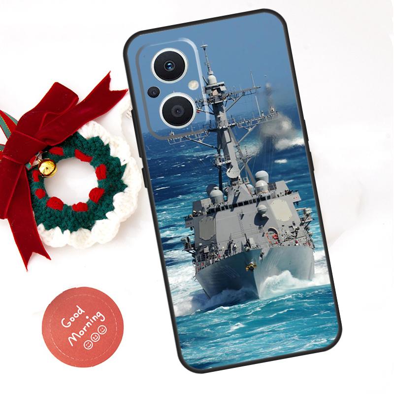 

Navy Warship Funda For OPPO Reno 10 11 12 13 14 Pro 11F 12F 13F 14F 7 8 Lite OPPO Find X8 X6 X9 Pro Case OPPO Reno13 F