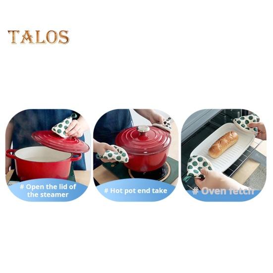 Wärmeisolierende Handschuhe, rutschfestes Küchenwerkzeug, langlebige dreieckige Topfgriffkappe, hochtemperaturbeständige Ofenhandschuhe aus Baumwolle mit Aufhängeringen