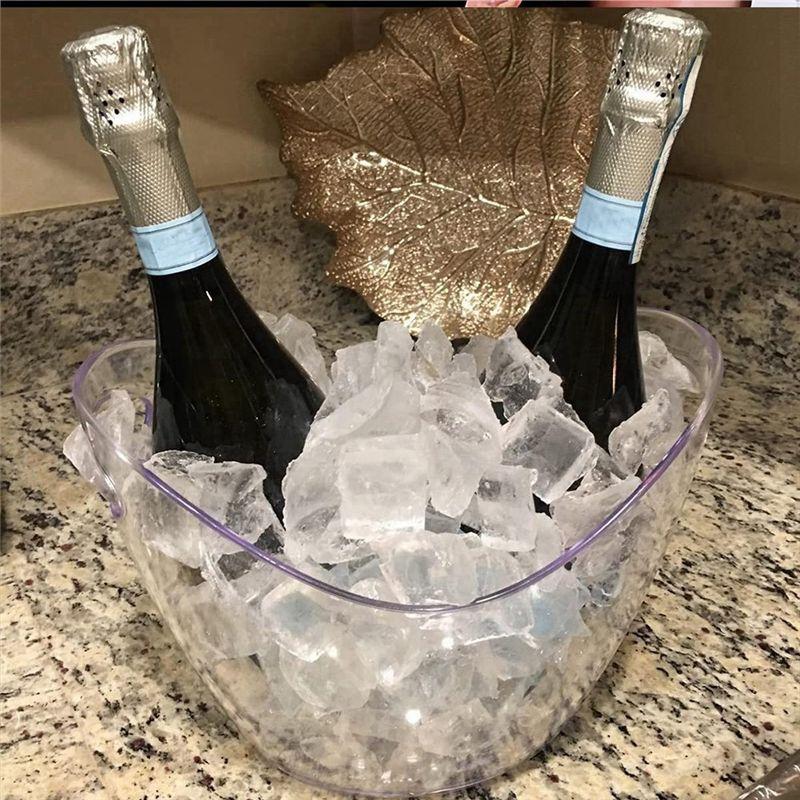 BHBL Ice Bucket 2 Pcs 4 Liter Beverage Tub Champagne Wine Bucket for Parties and Drinks Plastic Acrylic Ice Tub with Scoops