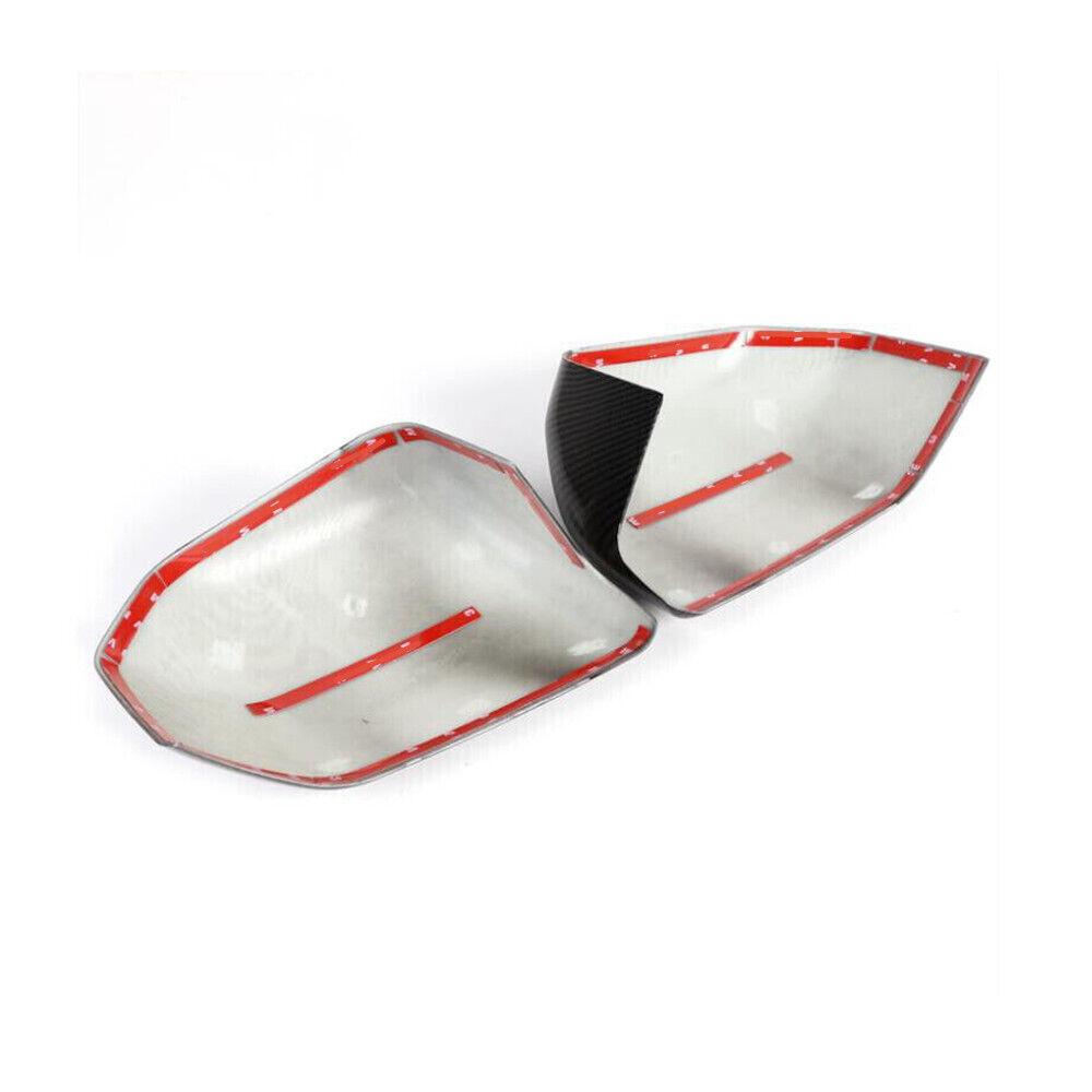 For Ford F150 2015-2020 Raptor Rearview Side Mirror Cover Wing Cap Exterior Door Rear View Case Trim Carbon Fiber Black Silver