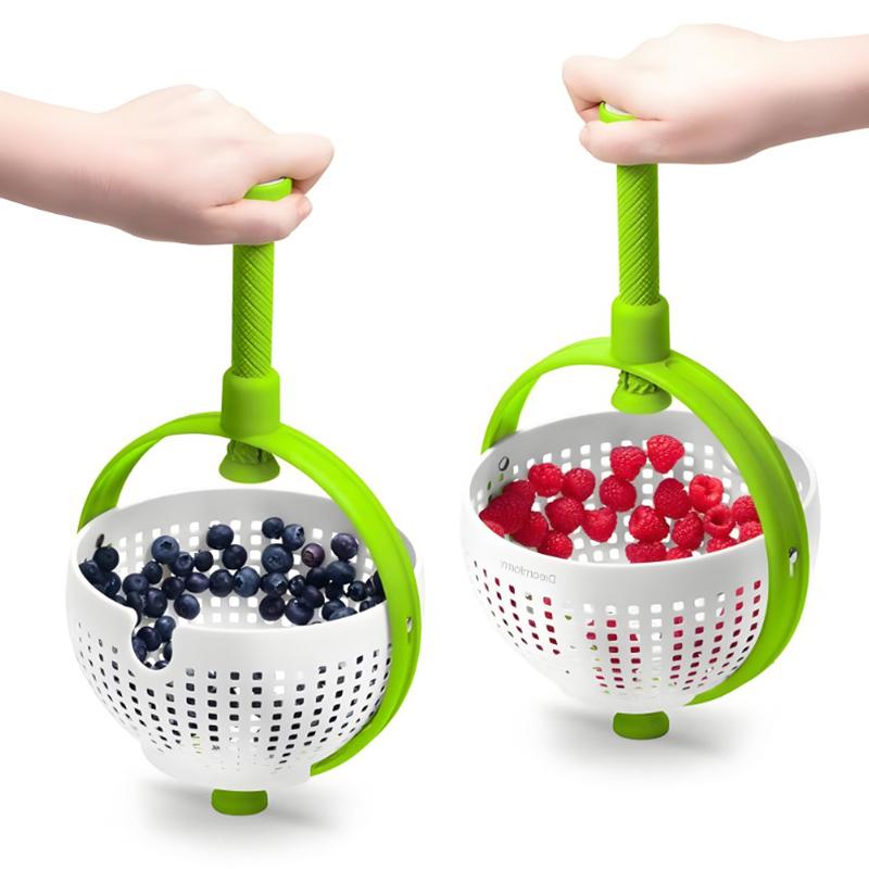 Rotační odkapávací koš na zeleninu a ovoce, salátový odkapávací koš, rotační koš na dehydrataci a skladování vody, rotační odkapávací koš