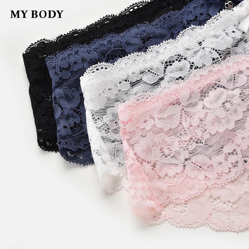 Mybody Women's Breathable Lace V-Waist Low-Rise Briefs