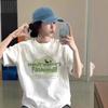 Korean Funny Letter Print White Short Sleeved T-shirts for Women 2025 Summer Casual Loose Women's All-match T Shirt Harajuku Streetwear Tees Y2k Tops