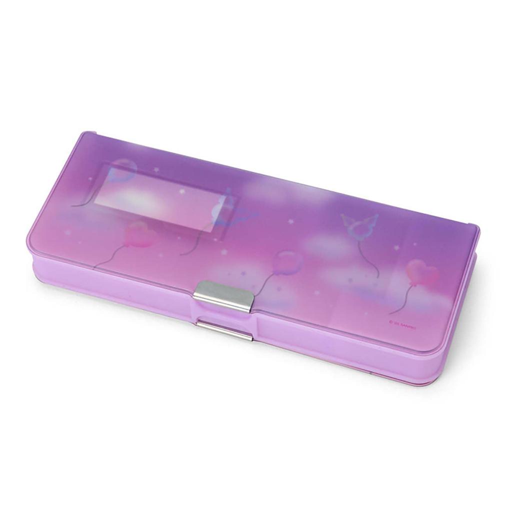 Sanrio Kuromi Pencil Opening Holds 6 Includes Mini Sharpener and Name Item Number 264989 Double-Sided Case, Double-Sided Type, Pencils, Space,