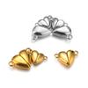 1set No Fade PVD Gold Stainless Steel Heart Magnetic Clasps Bead Clasp Buckles for Bracelet Necklace Findings DIY Jewelry Making