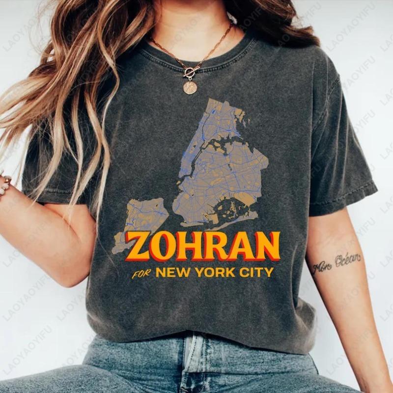 Мэр Мамдани 2025 Первый мусульманский мэр Нью-Йорка Футболка Мода Прогрессивные демократы Футболки Зохран для Нью-Йорка Хлопок Унисекс Топы S