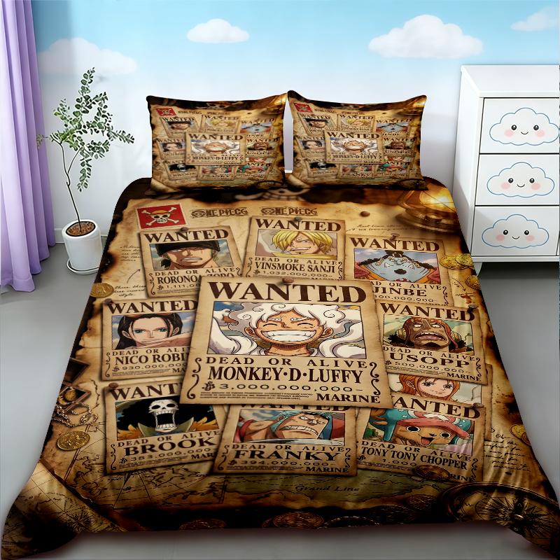 Teens One Piece Duvet Cover Luffy Cartoon Bedding Set Quilt Cover Soft Comfortable For Bedroom Dormitory Gifts