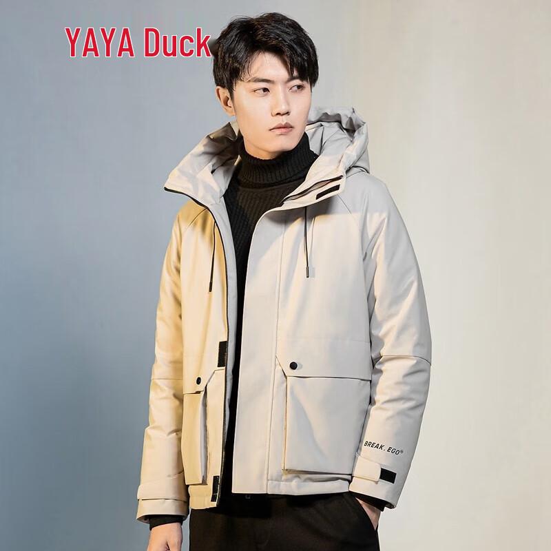 

Yaya Men s Casual Hooded White Duck Down Jacket M