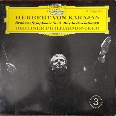 LP Record JOHANNES BRAHMS HERBERT VON KARAJ Symphonie Nr. 3 HaydnVariationen 138926 Deutsche Grammo 1965 Germany Classical Used