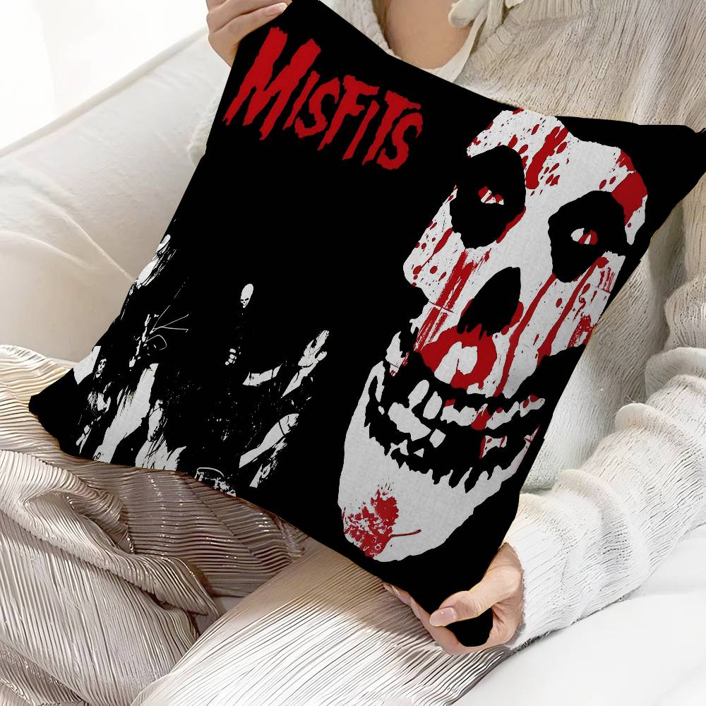 Band M-Misfits Logo Cushion Cover Pillowcase Upholstery Sofa Throw Pillow Home Decor Pillowcas