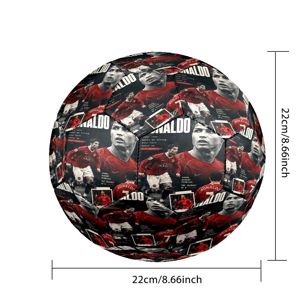 Ronaldos Goldener Moment Größe 5 Fußball Maschinengenäht Indoor/Outdoor Universeller Fußball Einzigartiges Geschenk für Fußballliebhaber